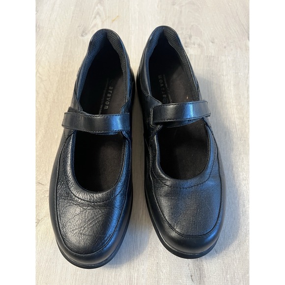 Aravon Shoes - Aravon New Balance Shoes Womens 8.5 D Farah Mary Jane Black Leather Hook & Loop